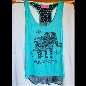Sugar high, medium, teal and black #goodkarma tank top